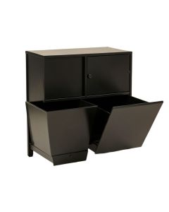 Hazel Crest Freestanding Pull-Out Hamper Cabinet - Black