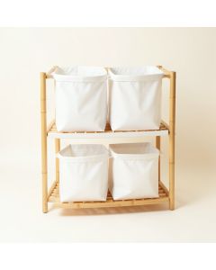 Field Dell Laundry Sorting Station With Plain Removable Bags - White (synthetic illustration; no displayed measurements)