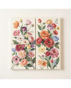 Painted Petals Iv-B By Tristan Scott - 4 Piece Wrapped Canvas Print Set (synthetic illustration; no displayed measurements)