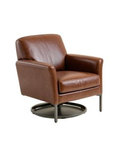 Nelly 24.8 '' Wide Genuine Leather Swivel Armchair (synthetic illustration; no displayed measurements)
