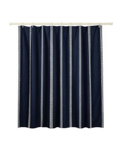 Harbor Dale Shower Curtain Hanging Flat From A Plain Rod - Navy (synthetic illustration; no displayed measurements)