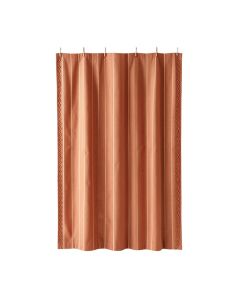 Laurel Falls Shower Curtain Hanging Flat From A Plain Rod - Terracotta