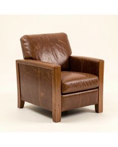 31 '' Wide Top Grain Leather Armchair (synthetic illustration; no displayed measurements)