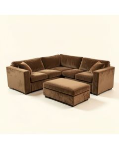 Deiontay 134 '' Wide Chenille Reversible Modular Corner Sectional With Ottoman (synthetic illustration; no displayed measurements)