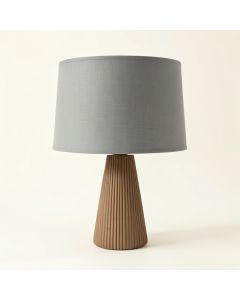 Clay Canyon Table Lamp With A Plain Fabric Shade - Gray (synthetic illustration; no displayed measurements)