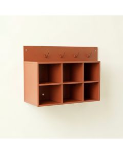 Ash Bridge Wall-Mounted Entryway Organizer Shelf - Terracotta (synthetic illustration; no displayed measurements)
