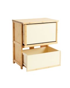 Reed Bend Freestanding Pull-Out Hamper Cabinet - Cream
