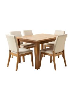 Hodur Butterfly Leaf Rubberwood Solid Wood Dining Set