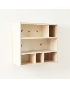 Ash Edge Wall-Mounted Entryway Organizer Shelf - Ivory (synthetic illustration; no displayed measurements)