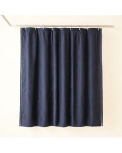 Alder Canyon Shower Curtain Hanging Flat From A Plain Rod - Navy (synthetic illustration; no displayed measurements)