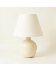 Hill Dale Table Lamp With A Plain Fabric Shade - Ivory (synthetic illustration; no displayed measurements)