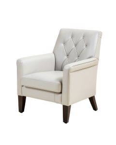 Josef Tufted Upholstered Arm Chair In White/Grey