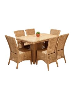 Estey Outdoor Rattan Wicker Patio Dining Table Set