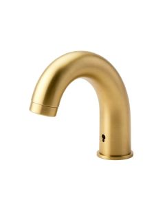 C-Shaped Curved Single Hole Bathroom Faucet With Drain Assembly