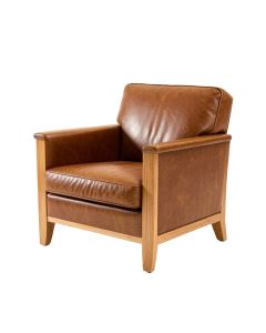 Carl 42 '' Wide Top Grain Leather Armchair (synthetic illustration; no displayed measurements)