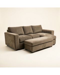 Albaro 99 '' Wide Microfiber/Microsuede Reversible Sleeper Sofa & Chaise With Ottoman (synthetic illustration; no displayed measurements)