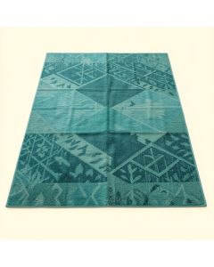 Fatima Geometric Flatweave Teal Indoor / Outdoor Area Rug (synthetic illustration; no displayed measurements)