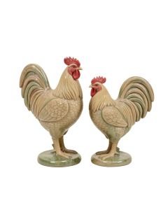 Mansford Proud Rooster 2 Piece Statue Set