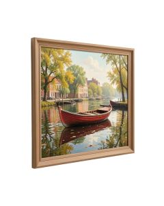 Red Boats At Argenteuil By Claude Monet - Picture Frame Painting Print On Canvas