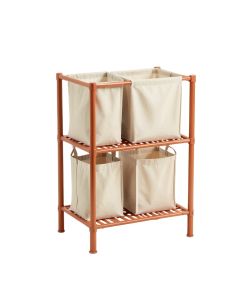 Fern Dell Laundry Sorting Station With Plain Removable Bags - Terracotta (synthetic illustration; no displayed measurements)