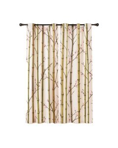Gilus Cherry Blossom Bamboo Sheer Single Curtain Panel