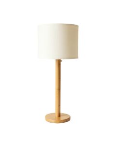 Ash Bend Floor Lamp With A Plain Fabric Shade - Ivory