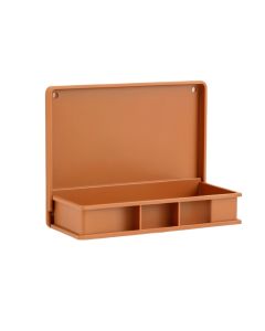 Oak Crest Empty Wall-Mounted Tool Organizer Panel - Terracotta (synthetic illustration; no displayed measurements)