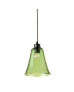Ridge Dale Pendant Light Suspended From One Plain Cable - Green