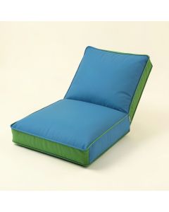 Make It Rain Cerulean Indoor/Outdoor Chaise Lounge Cushion (synthetic illustration; no displayed measurements)