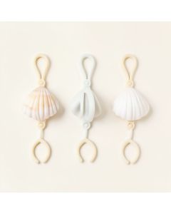 12 Piece Decorative Seashell Shower Curtain Hooks Set (synthetic illustration; no displayed measurements)