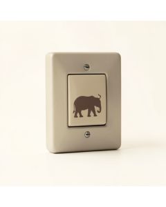 Grey Elephant Silhouette Animal On Minimalist Style 1-Gang Toggle Light Switch Wall Plate (synthetic illustration; no displayed measurements)