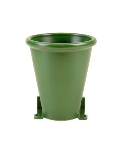 Ash Crest Empty Railing Planter With Integral Brackets - Green (synthetic illustration; no displayed measurements)
