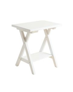 Flint Branch Compact Balcony Table - White (synthetic illustration; no displayed measurements)