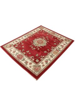 Mokvist 3 Piece Floral Border Red Area Rug Set