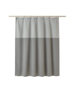 Summit Arc Shower Curtain Hanging Flat From A Plain Rod - Gray (synthetic illustration; no displayed measurements)