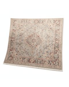 Oriental Machine Made Power Loom Wool/Polyester Beige/Gray/Red Area Rug (synthetic illustration; no displayed measurements)