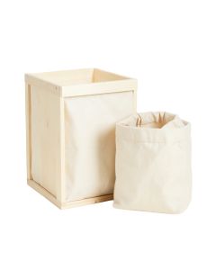 Oak Crossing Laundry Sorting Station With Plain Removable Bags - Ivory