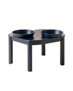Willow Branch Pet Feeding Stand With Two Plain Empty Bowls - Navy (synthetic illustration; no displayed measurements)