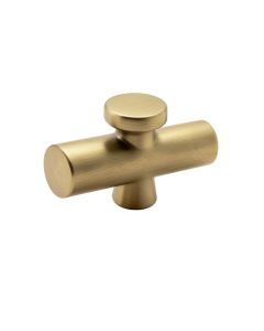 Texture Solid Satin Brass 6 5/16 '' Center To Center Bar Pull (synthetic illustration; no displayed measurements)