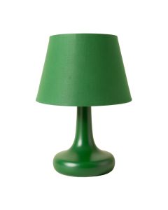 Wren Bluff Table Lamp With A Plain Fabric Shade - Green