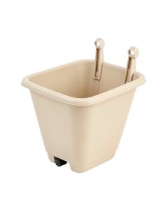 Harbor Bridge Empty Railing Planter With Integral Brackets - Beige (synthetic illustration; no displayed measurements)