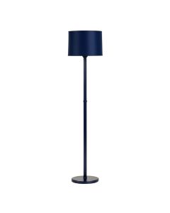 Heath Crest Floor Lamp With A Plain Fabric Shade - Navy (synthetic illustration; no displayed measurements)