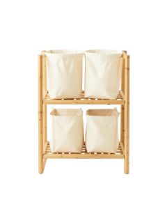 Laurel Branch Laundry Sorting Station With Plain Removable Bags - Cream (synthetic illustration; no displayed measurements)