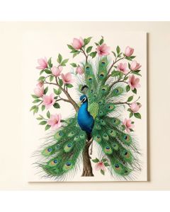 Peacock And Magnolia Tree Wall Decal (synthetic illustration; no displayed measurements)