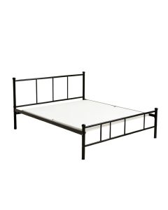 Metal And Wood Bed Frame With Headboard And Footboard