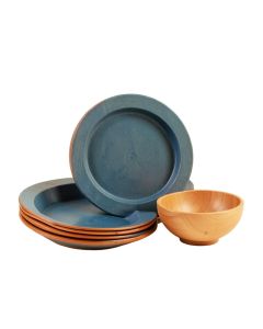 Melange 12-Piece Bamboo Dinnerware Set ( Campers Kayak ) | Shatter-Proof And