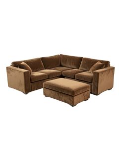 Deiontay 134 '' Wide Chenille Reversible Modular Corner Sectional With Ottoman
