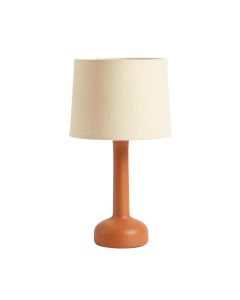 Cliff Arc Table Lamp With A Plain Fabric Shade