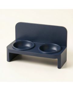 Wren Canyon Pet Feeding Stand With Two Plain Empty Bowls - Navy (synthetic illustration; no displayed measurements)