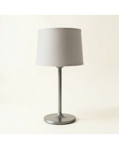 Harbor Bridge Table Lamp With A Plain Fabric Shade - Gray (synthetic illustration; no displayed measurements)